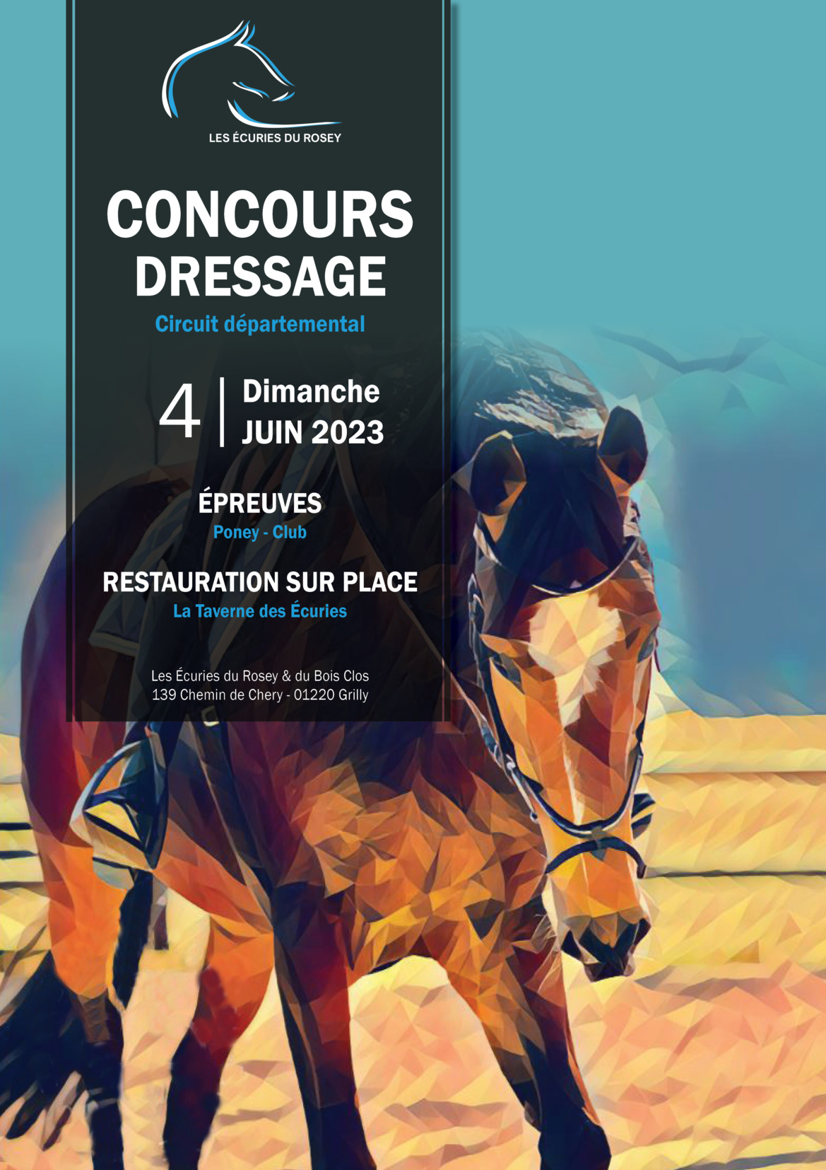 CONCOURS DE DRESSAGE dans notre centre équestre dans le pays de Gex