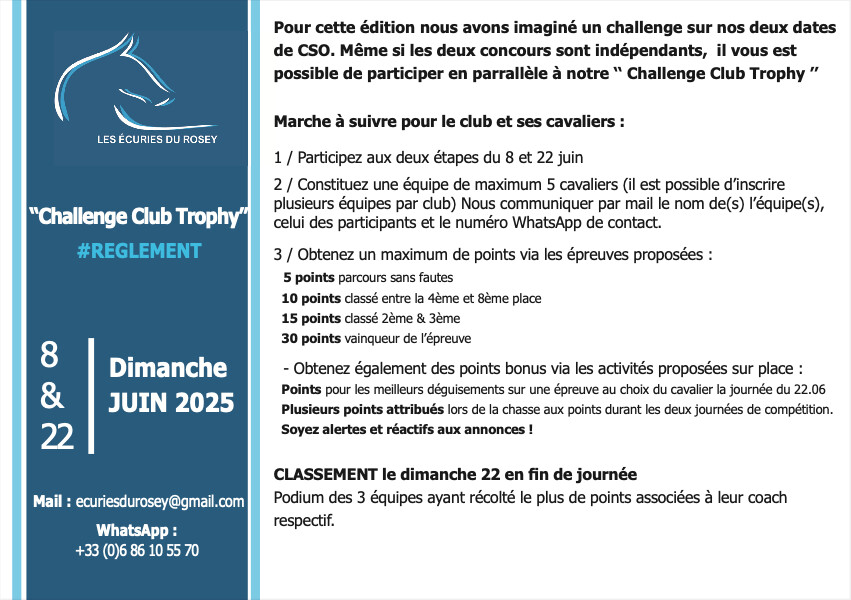 CSO du 8 & 22 JUIN aux Ecuries du Rosey CSO du 8 & 22 JUIN aux Ecuries du Rosey