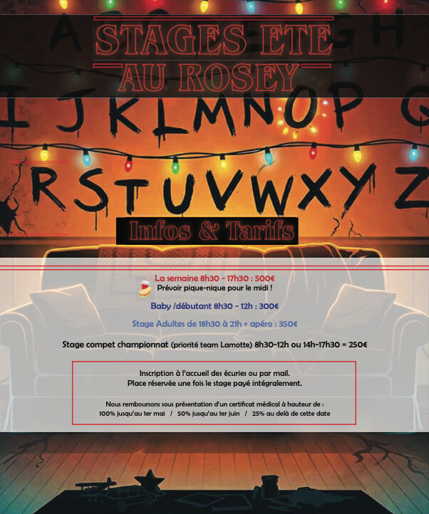 STAGES D'EQUITATION ETE 2026