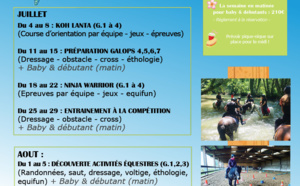 Il reste encore quelques places pour les stages d'équitation !